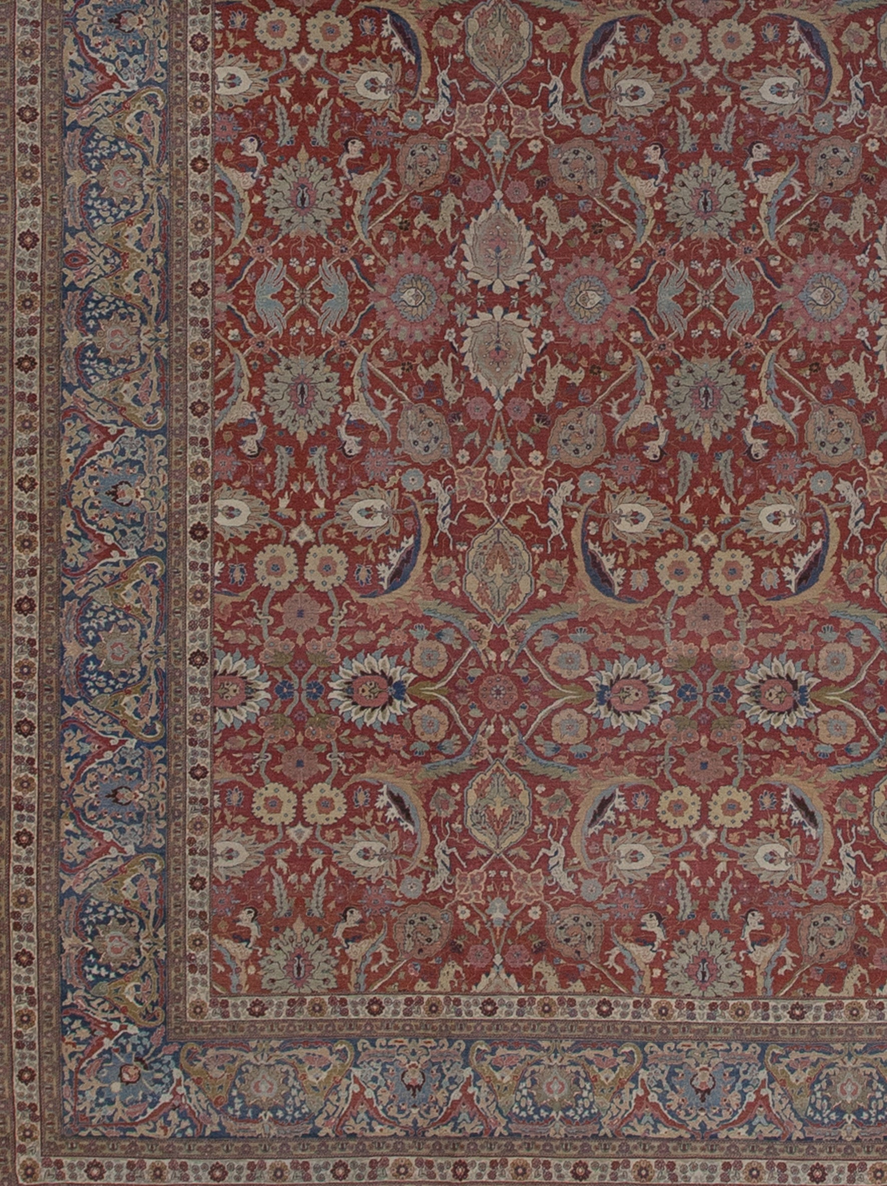 This bottom left corner shows the blue pattern full of small details.