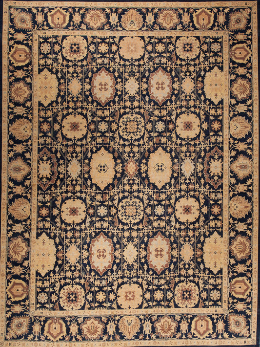 High-class rug comes with an impressive and attracting design. The contrasting color palette has alternating shades of brown on a black background. 