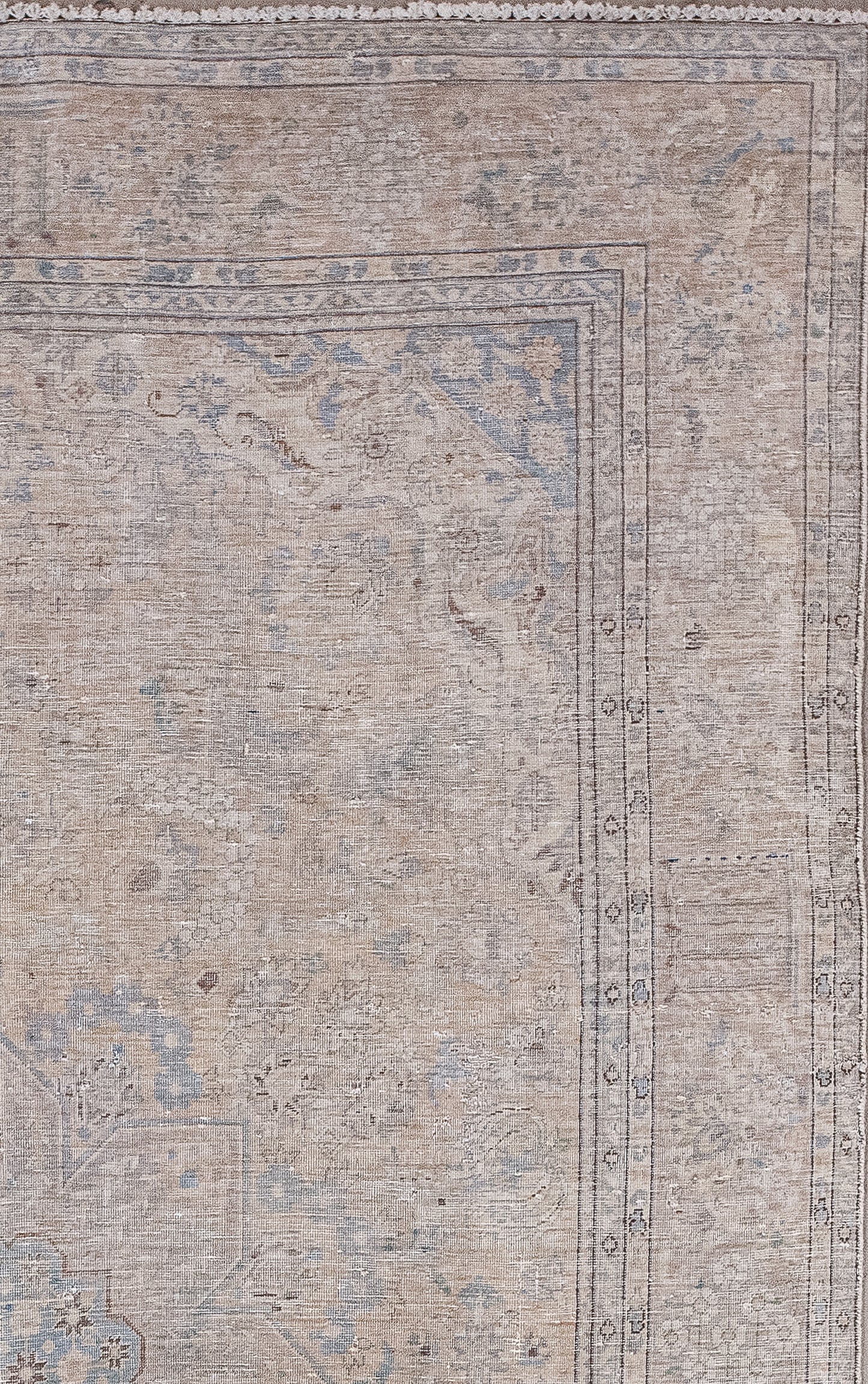 In addition, the borders show cotton flower heads, while the frame shows abstract wheat plants, flower heads arranged in a diamond shape, and flowers with long leaves.