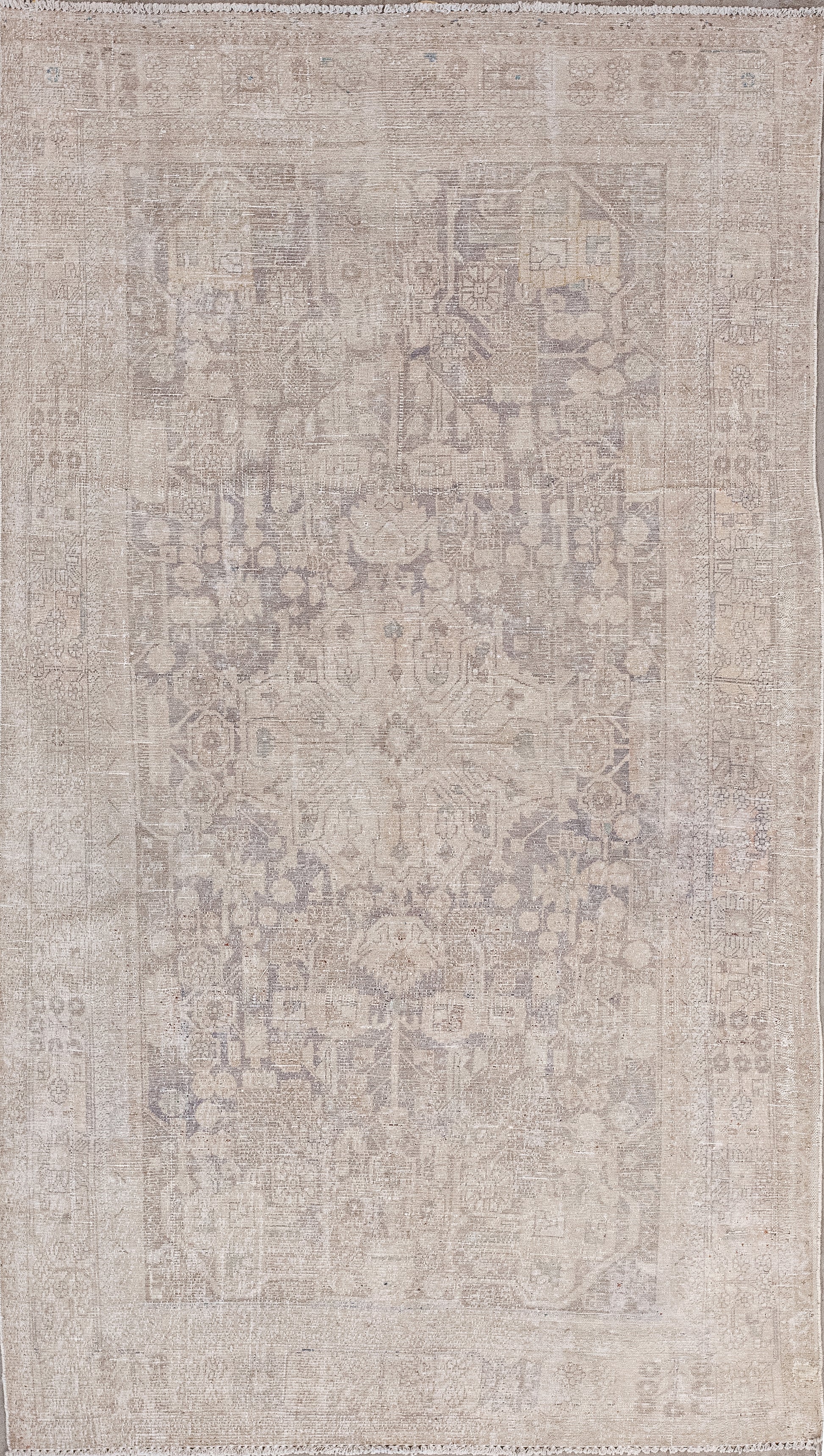 This bewildering rug was woven with an interesting artwork. The simple color scheme features beige for the background and gray for the pattern.