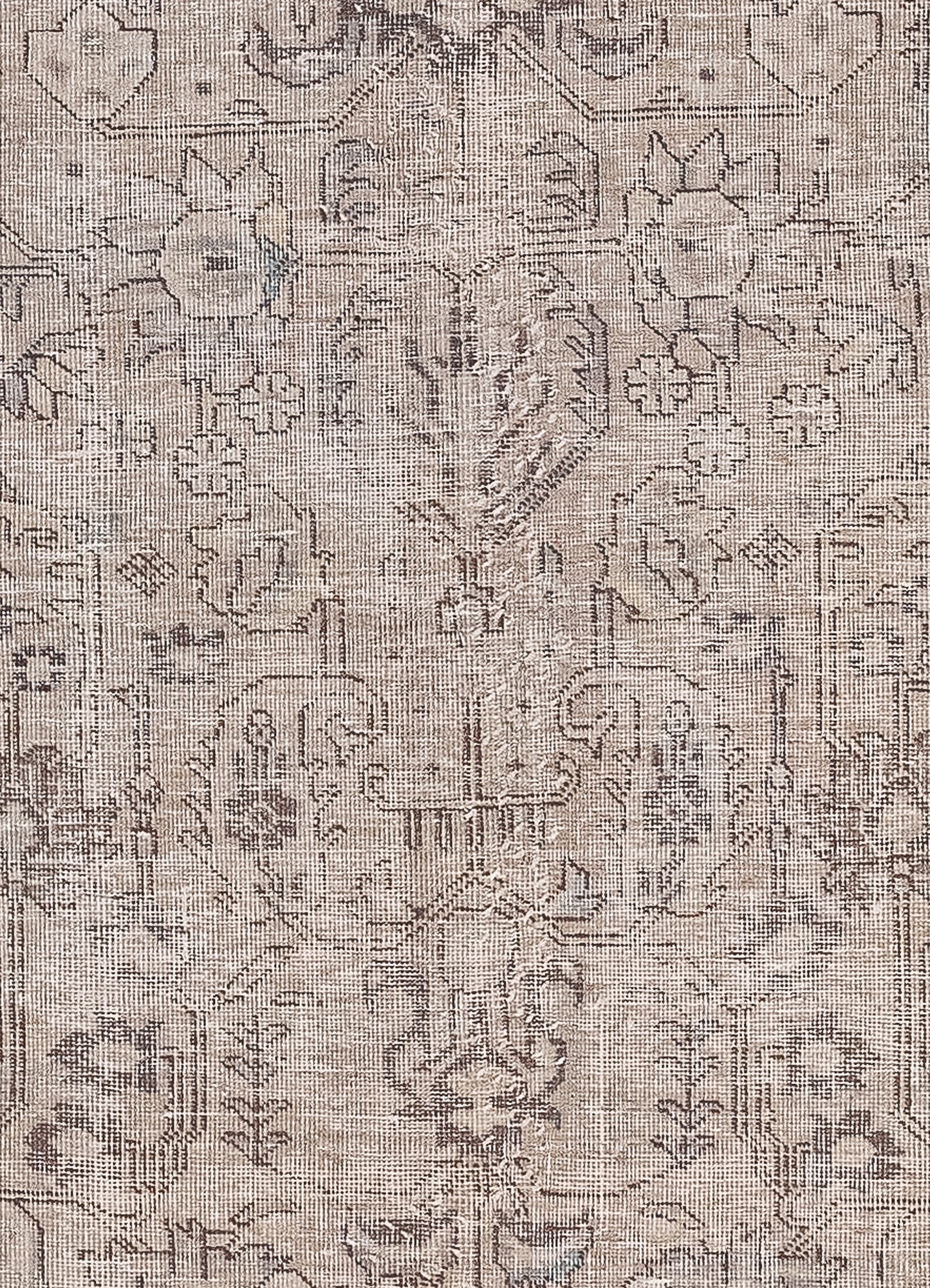 The center of the rug features outlined leaf shapes, gardenas, branches, and some embellishments.