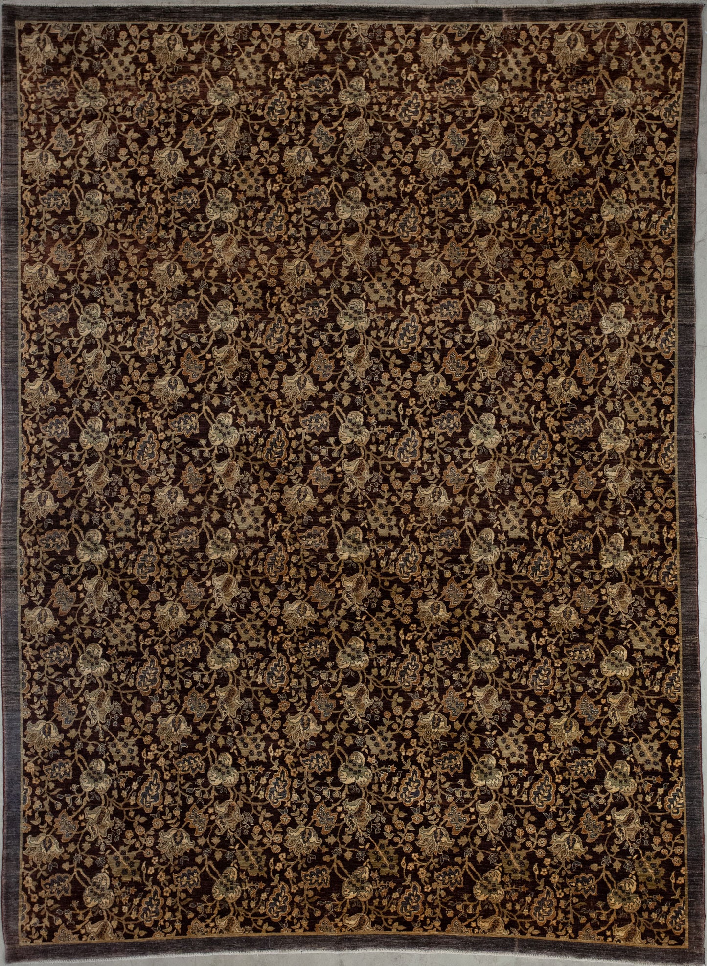 First-class carpet comes from the monarch collection. This classic rug was woven within brown variations, yellow highlights, and gray contour.