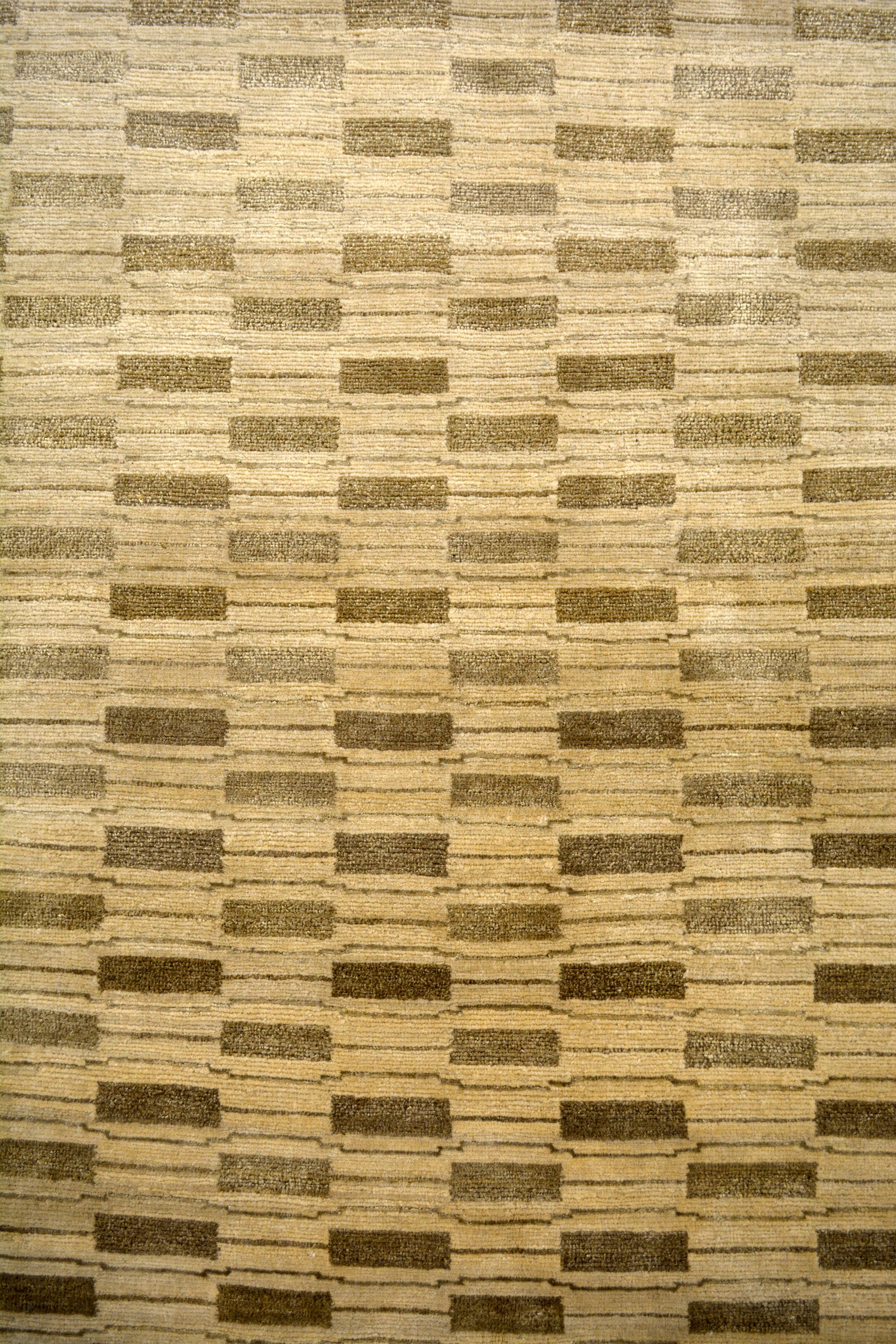 The pattern displays over the whole rug evenly.