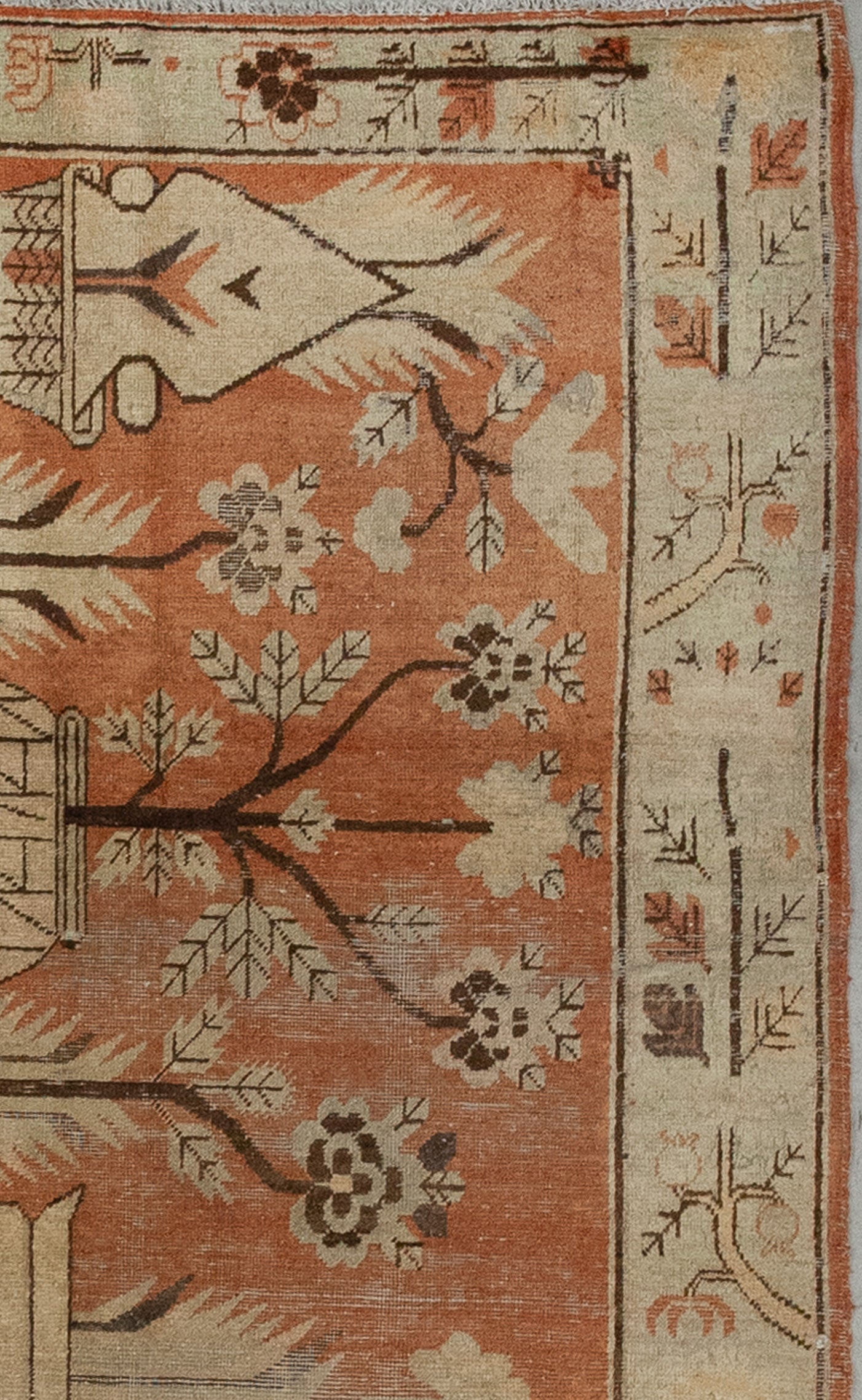 Furthermore, it displays abstract leaves and branches.