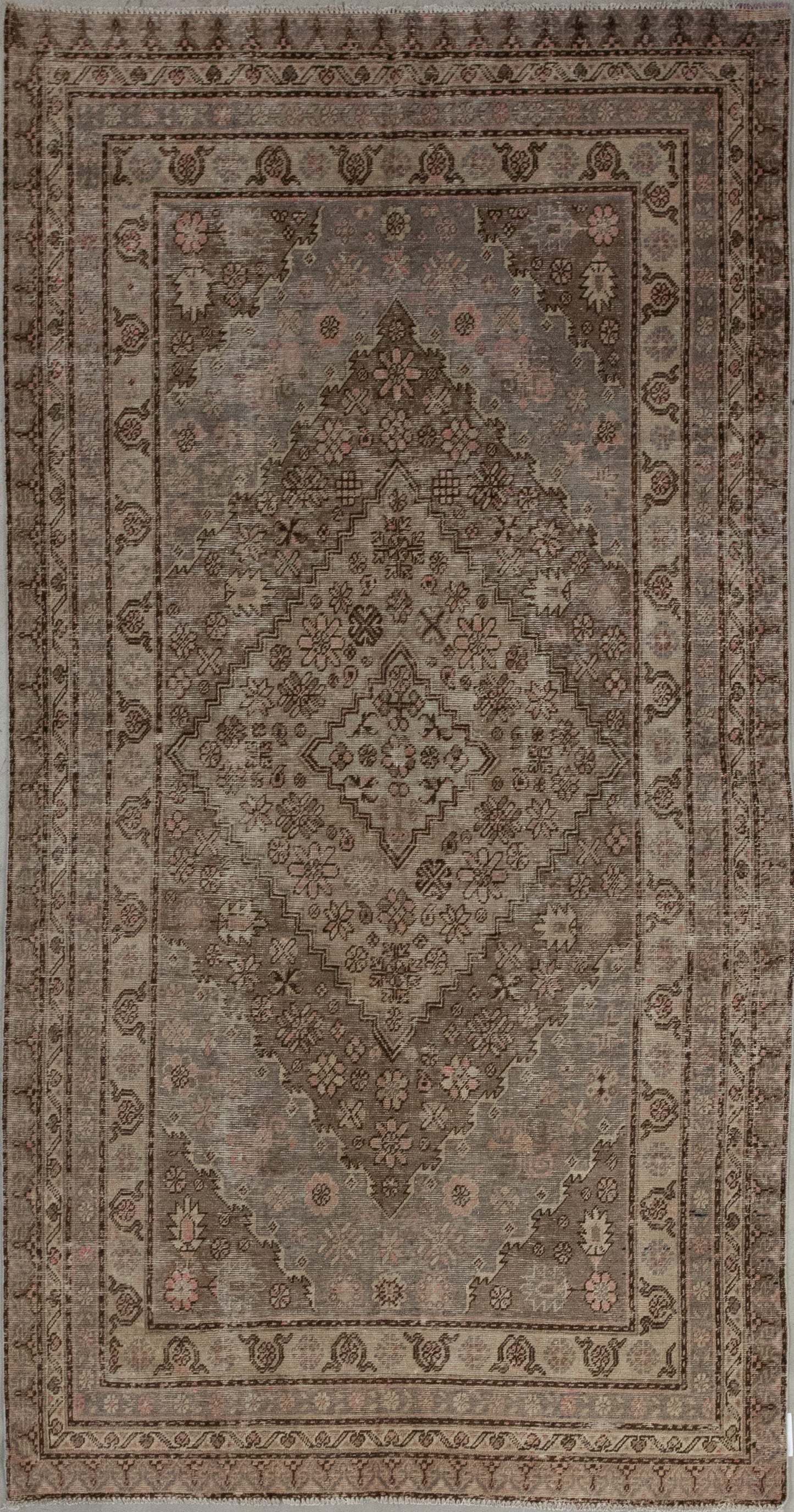 This astonishing carpet was woven with a pleasant color combination which is within variations of brown and pinkish accents. It will bring homeliness, and concentration vibes to your room.