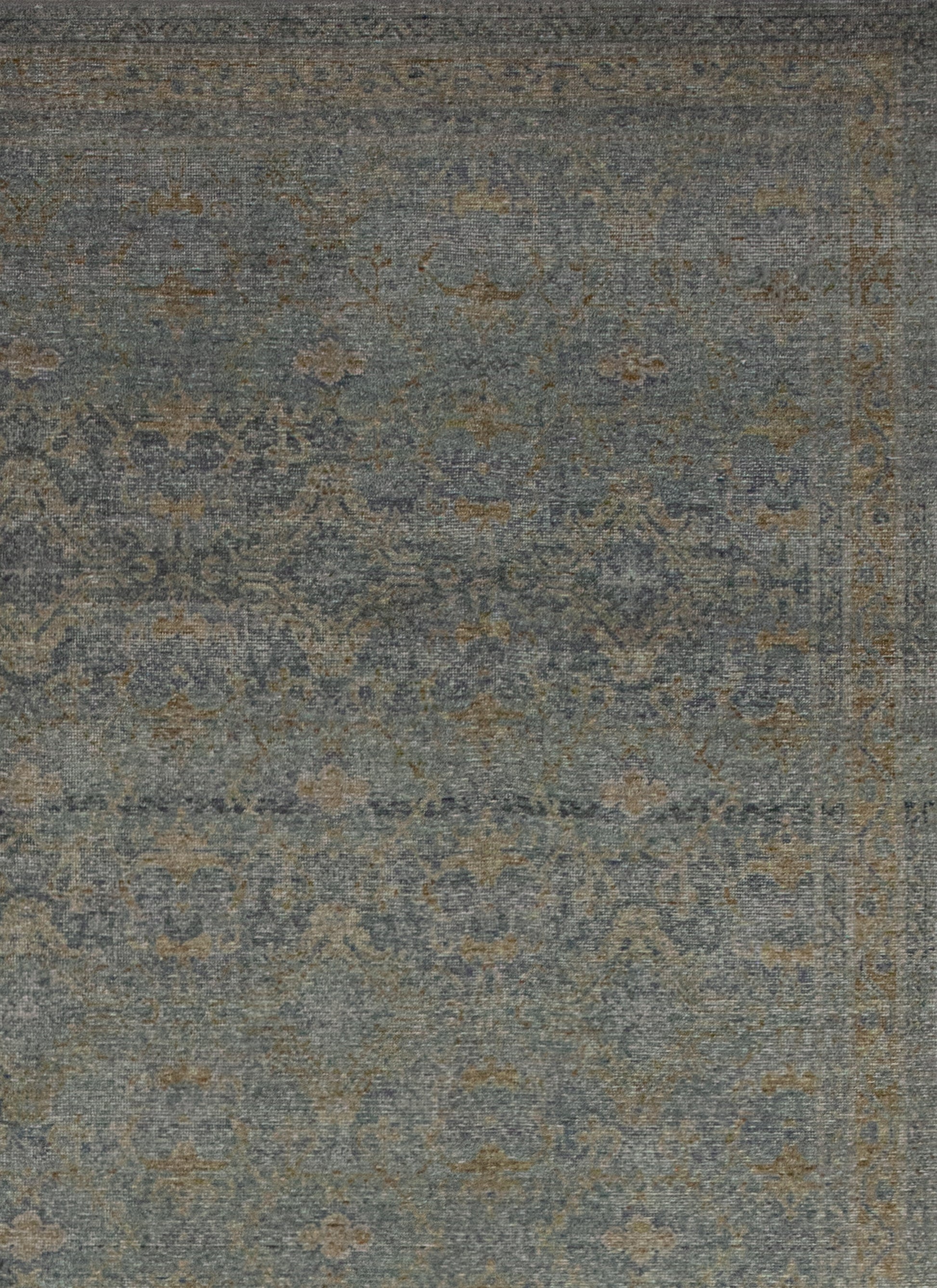 From the left bottom corner to every edge, there are two thin borders which hold a thick frame in between.