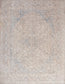 This old-fashioned rug was woven with an air of distinction. The color palette has browns and blues ranging from light to dark tones.