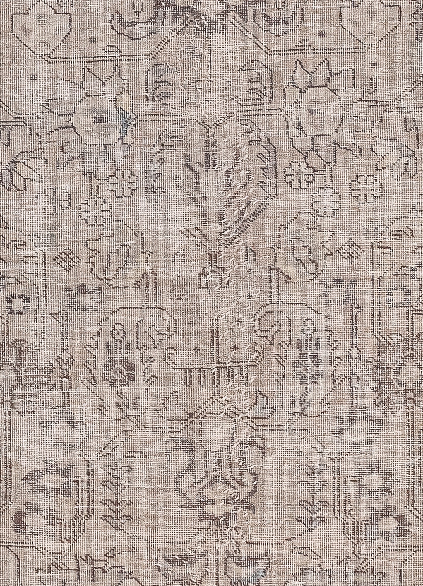 The center of the rug features outlined leaf shapes, gardenas, branches, and some embellishments.