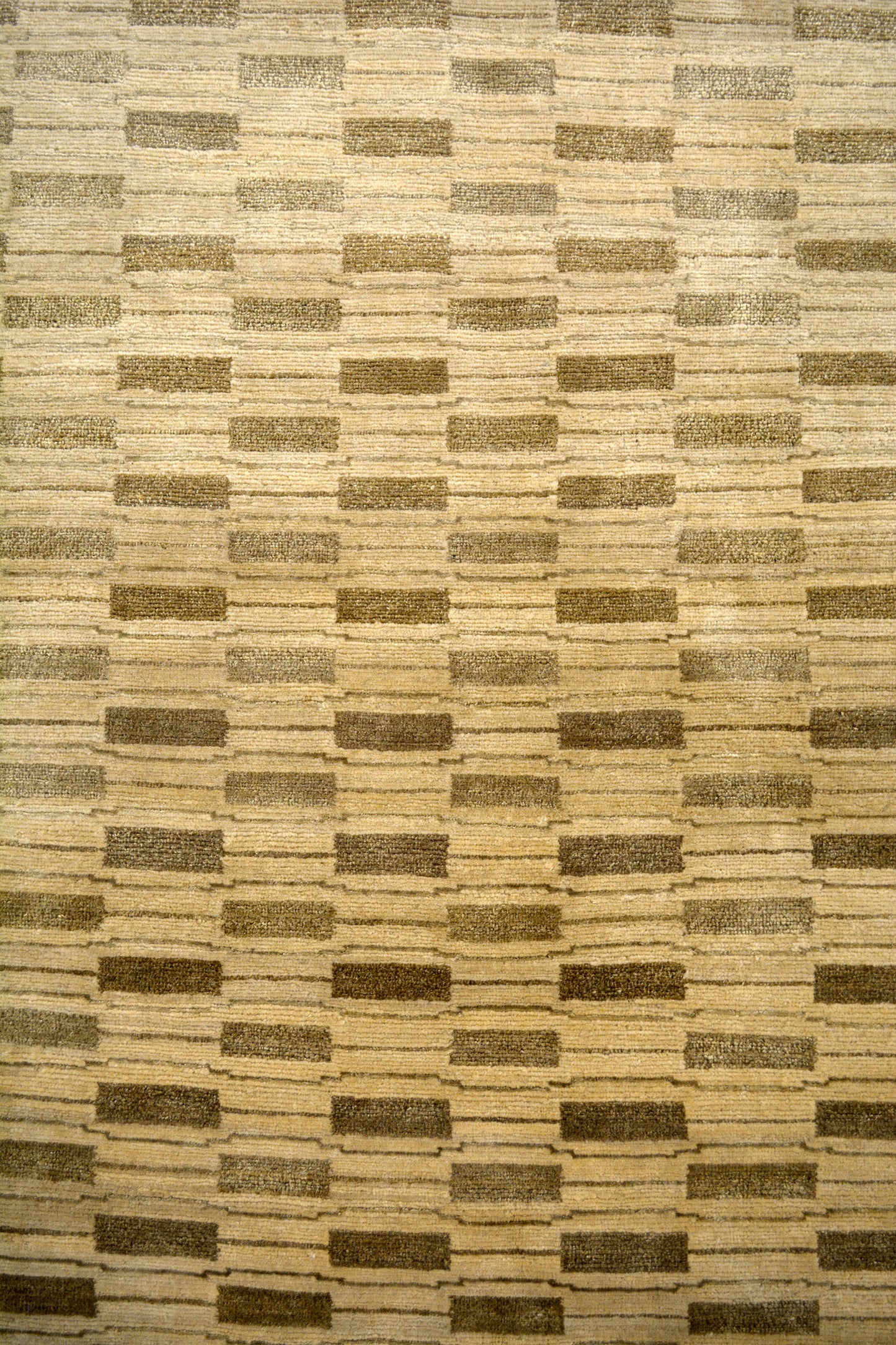 The pattern displays over the whole rug evenly. 