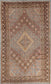 This decorous rug was woven with a solid color scheme which has brown as the dominant tone, black, burgundy, beige, and gray. The design features rhombuses' shapes mainly.