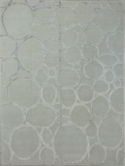 Contemporary rug comes with a bubble design.