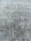 Modern rug comes with splash pattern. The color scheme renders light blue, beige, and black. 
